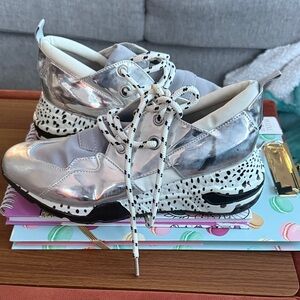 Steve Madden Silver and Black Sneakers